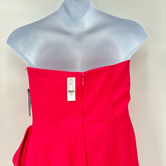 Event Strapless Dress size Large Bright Pink Y2K Party Formal Cocktail New - Picture 5 of 9